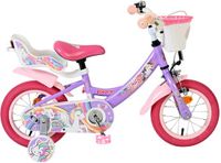 Volare Unicorn Vélo enfant - Fille - 12 pouce - Violet