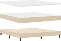 vidaXL Boxspring Bed met Hoofdeinde Crème Stof 200 x 180 cm