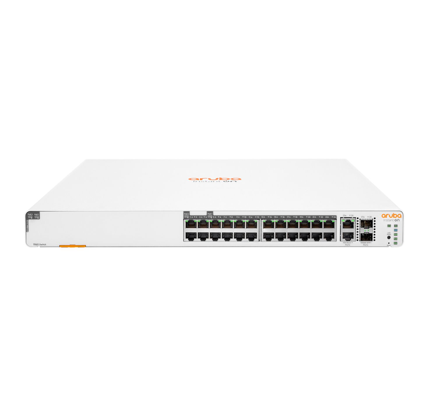 Aruba Instant On 1960 24-Port Gigabit PoE+ Managed Switch with 2 SFP+ Slots - 370W - White