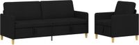 vidaXL Sofa Set Met Opslag 2-st Zwart Polyester