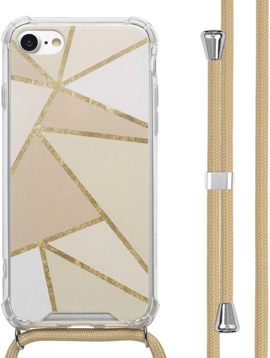 imoshion Design hoesje met koord voor de Apple iPhone SE (2022 / 2020) / 8 / 7 - Beige Graphic