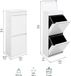 ARREGUI Top CR421-B2 stalen afvalscheidingssysteem met opbergdoos met deksel | 2-vaks prullenbak voor in de keuken | 2x23L (46L) | Wit