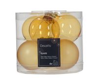 Decoris Kerstbal glas d6 cm licht goud 6st kerst