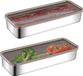 Boîte de conservation du bacon en acier inoxydable sans marque pour le réfrigérateur - Gris
