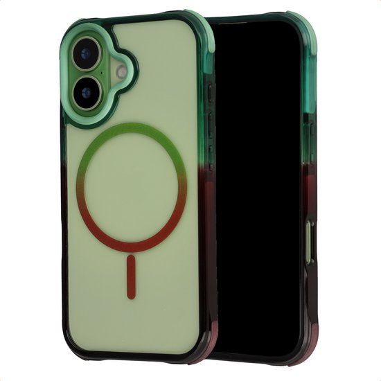 Selencia Gradient Backcover met MagSafe voor de Apple iPhone 17 - Groen / Bruin