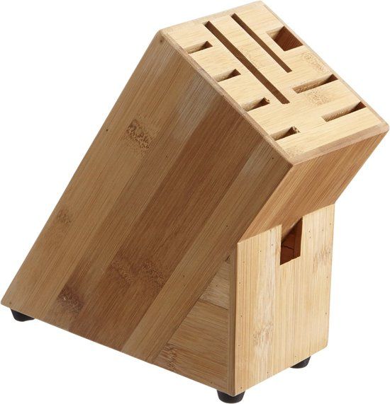 Merkloos Zeller Messenblok, bamboe, ca. 22 x 9 x 22 cm, beige, klein