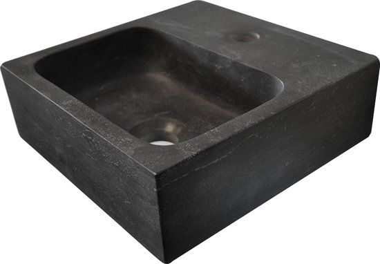 Wiesbaden Cube hardsteen fontein 30x30x10cm - Zwart - Vierkant