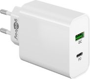 Goobay USB-C PD en USB-A QC lader - 45W - Wit