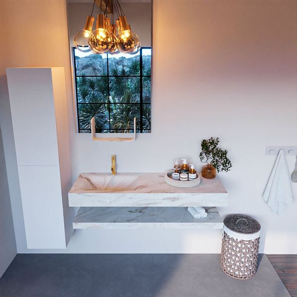 MONDIAZ ALAN-DLUX Badmeubelset 130cm Frappe met wasbak links