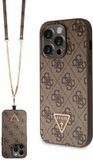 Guess 4G Triangle Crossbody Back Case for Apple iPhone 14 Pro - Brown