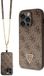 Guess 4G Triangle Crossbody Back Case for Apple iPhone 14 Pro - Brown