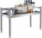 Argent Étagère Micro-ondes Cuisine - Étagère de Comptoir - Organisateur de Cuisine - Pieds Réglables - 90x45x50 cm
