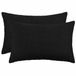 vidaXL Housse de coussin - 2 pièces - Noir - 30 x 50 cm