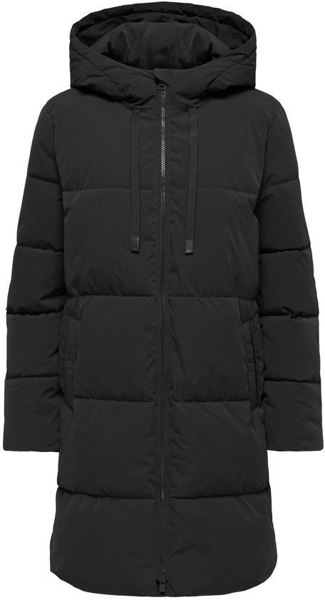 JDY JDYBLAIR LONG HOOD PUFFER OTW SIJ NOOS Dames Jas - Zwart