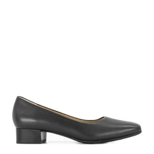 Medicus Black Low Heel Leather Pumps