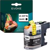 Evoke Zwarte Inktcartridge LC227XLBK XL Cartridge 30 ml 1430 Pagina's Compatibel met Brother