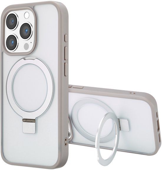 Accezz Ring Stand Backcover met MagSafe voor de Apple iPhone 15 Pro - Grijs