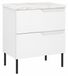 3xE living Armoire de salle de bain, modèle sur pied, 60 cm de large, blanc/marbre Bianco
