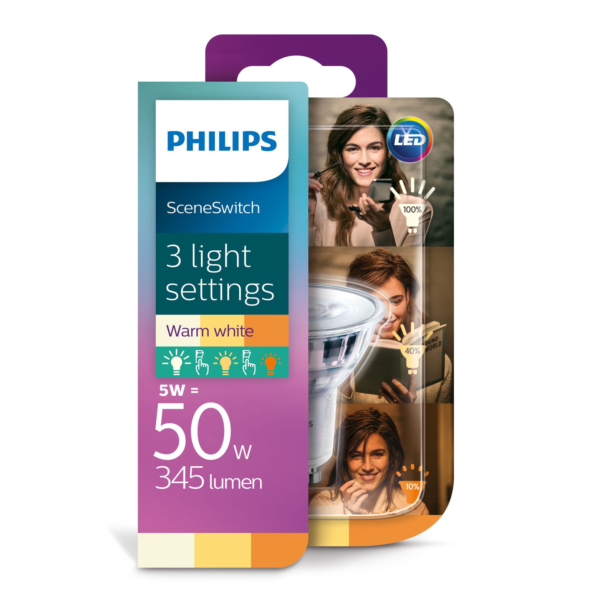 Philips Spot GU10 LED Lamp - 5W - 345lm - 2700K - Warm Wit