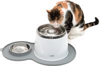Catit Placemat Peanut Inclusief Rvs Bakje 35x23x3 cm - Kattendrinkbak - Grijs