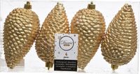Decoris Kaemingk B.V. Gouden kerstversiering dennenappels kunststof 12 cm - kerstballen