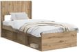 vidaXL Bedframe met opbergruimte en hoofdbord Artisanaal eiken