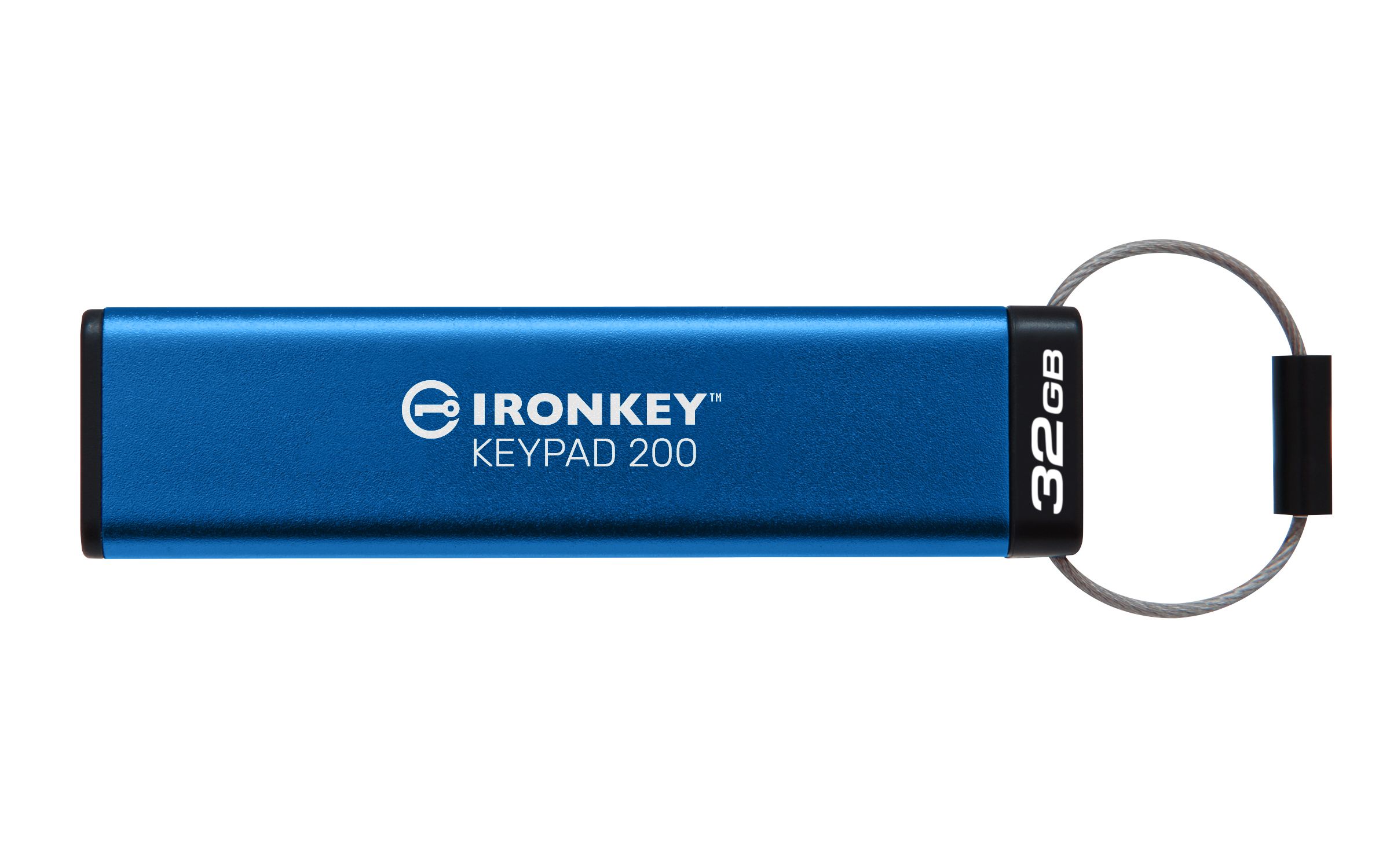 Kingston IronKey Keypad 200 - 32GB USB 3.2 Flash Drive - FIPS 140-3, AES-256, PIN, Blue