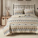 Woolrich Quilt Set-Cottage Styling omgekeerd naar effen kleur, katoen, Montana Tribal Tan, Oversized Full/Queen