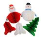 Bright Ideas Retro PK05 Kerstdecoratie met honingraatdecoratie in 4 verschillende feestelijke vormen