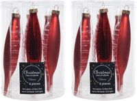 Inge-glas Decoris Kerstbal Pegels - 12 stuks - Rood - 15 cm - Glas