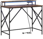 vidaXL Bureau Rook Eiken 100 x 50 x 86,5 cm Bewerkt hout
