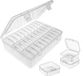 Boîtes transparentes avec couvercle - Contenants en plastique transparents pour bijoux, médicaments et autres petits objets - Lot de 30, dimensions 5,5 x 5,5 x 2 cm
