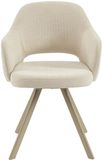 Vente-unique Set van 2 draaistoelen in tweedstof en beige metaal - Crème - RASEMA