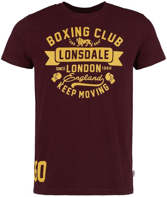 Lonsdale London GRUTING Heren T-shirt - bordeaux - M