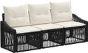 vidaXL Tuinbank Set 3-zits Zwart Polyrattan