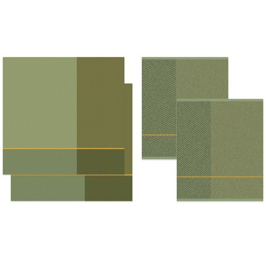 DDDDD Blend - 2x Theedoek & 2x Keukendoek - Olive Green