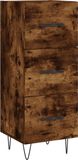vidaXL Dressoir, gerookt eikenfineer, 34,5 x 34 x 90 cm, houtvezelplaat