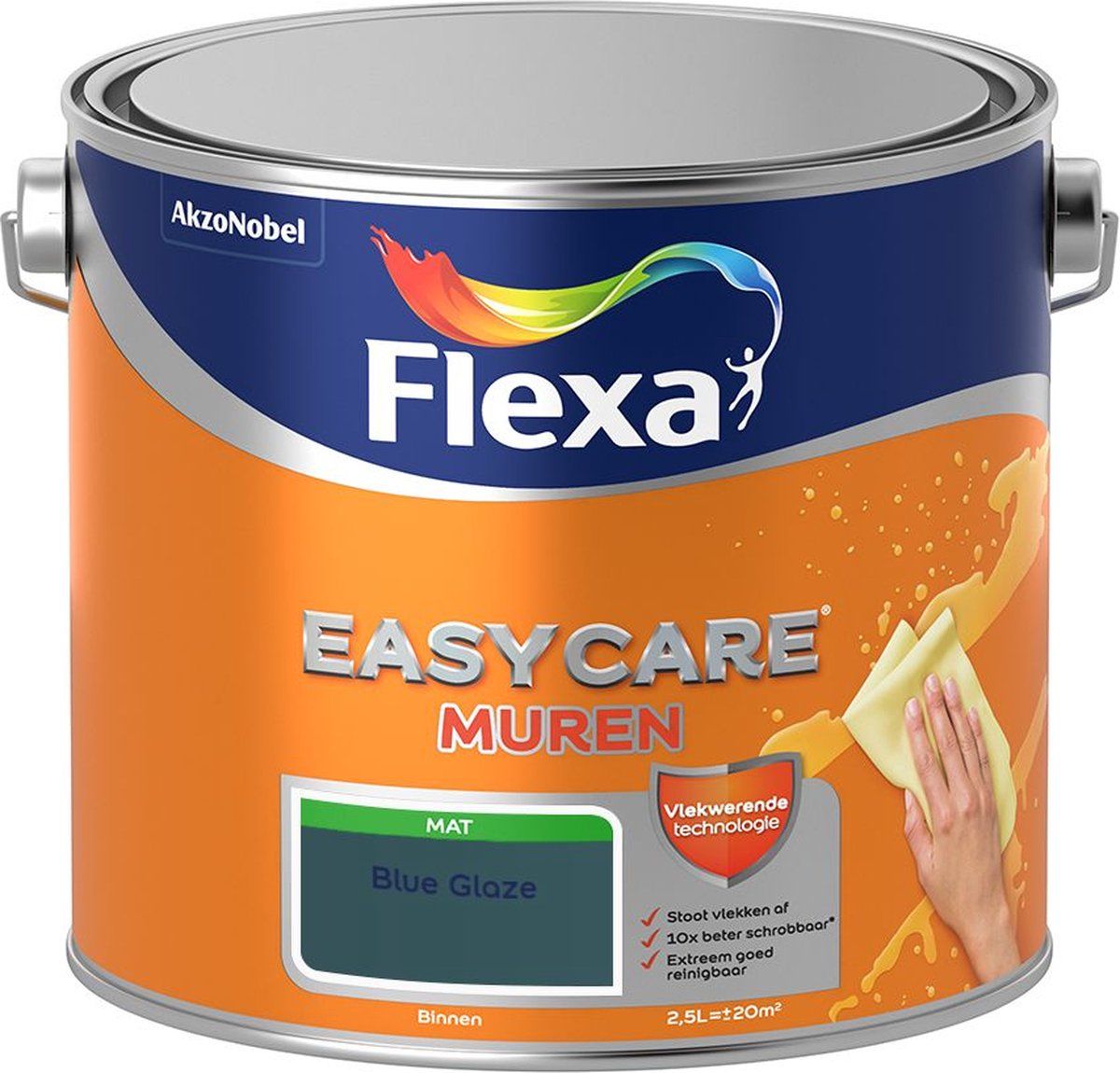 FLEXA Easycare - Muurverf Mat - Blue Glaze - 2,5 liter
