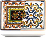 H&h rechthoekig Positano aardewerk bord 34x22 cm