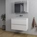 Saniclass Chaci Badkamermeubelset - 80x46x55cm - keramische wastafel wit - 1 wasbak - zonder kraangaten - 2 lades - spiegelkast - mat wit