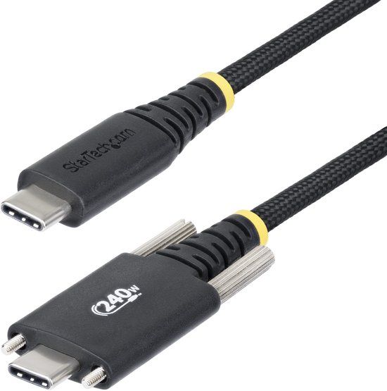 StarTech.com 2m USB-C Laadkabel met Zijschroefvergrendeling, 240W PD EPR