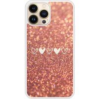 Apple iPhone 13 Paillettes coeur Verstevigd hoesje met sublimatie bedrukking
