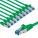 goobay 66063 CAT 6A netwerkkabel set van 10 / patchkabel afgeschermd S/FTP/CU ethernetkabel, PiMF, LSZH/Cat 6a-kabel met 10 Gbits/groen/10x 5m