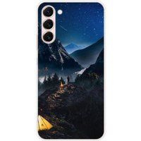Samsung Galaxy S23 Plus Seul en montagne bedrukt siliconen hoesje