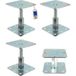 FIXTOUT 4 Embases Pied De Poteau Réglables - Platine 130x130mm - M20 - Acier Galvanisé À Chaud - Ht100 À 150 Mm - Fabrication Européenne