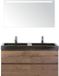 BES LED Maxx XL Badmeubelset 120 cm - Tabacco - Wastafel Lucca Dubbel 2 Kraangaten met LED Spiegel