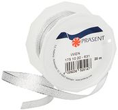 C.E. Pattberg WIEN Cadeaulint zilver, 20 m cadeaulint voor het inpakken van presentaties, 10 mm breed, accessoires voor decoreren en knutselen, decoratief lint voor geschenken