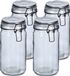 Zeller Voorraadpotten/bewaarpotten - 4x - 750 ml - glas - met beugelsluiting - D10 x H15 cm