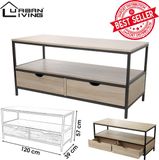 Urban Living "LOFT" TV-meubel met 2 laden 120x39x57cm Beige/Zwart