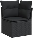 vidaXL Tuinbank Set 9 st Zwart Poly rattan